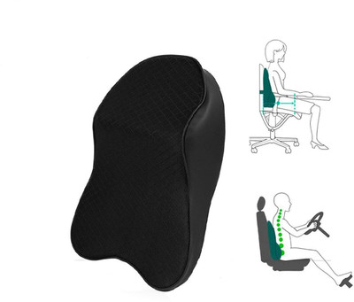UGS Memory Foam Solid Travel Pillow Pack of 1(Black)