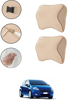 AYW Beige Memory Foam Car Pillow Cushion for Fiat(Contemporary, Pack of 1)