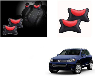 Automotive Prist Black, Red Leatherite Car Pillow Cushion for Volkswagen(Rectangular, Pack of 2)