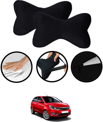 RKPSP Black Velvet Car Pillow Cushion for Tata(Rectangular, Pack of 1)