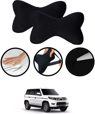 RKPSP Black Velvet Car Pillow Cushion for Mahindra(Rectangular, Pack of 2)