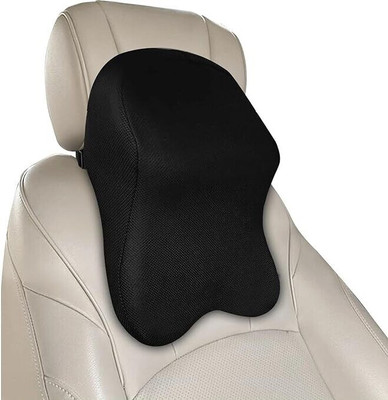 GEEO Black Sponge Car Pillow Cushion for Universal For Car(Rectangular, Pack of 1)