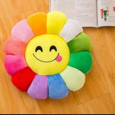 KUNJ TRADERS Microfibre Smiley Cushion Pack of 1(Multicolor)