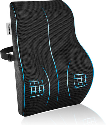 MIKANIX Black Memory Foam Car Pillow Cushion for Universal For Car(Rectangular, Pack of 1)