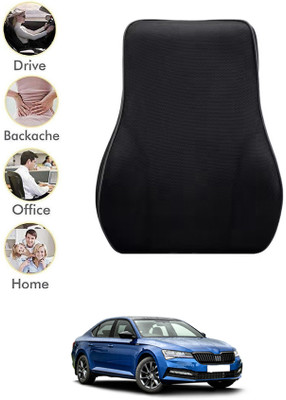 ABJD Black Velvet Car Pillow Cushion for Skoda(Contemporary, Pack of 1)