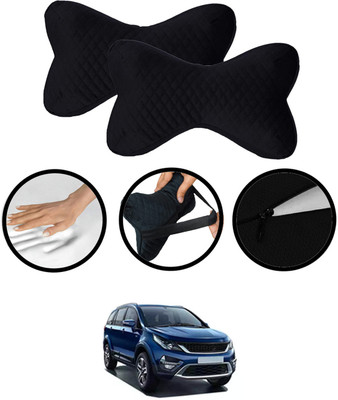RKPSP Black Velvet Car Pillow Cushion for Tata(Rectangular, Pack of 2)