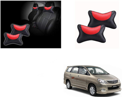 Automotive Prist Black, Red Leatherite Car Pillow Cushion for Toyota(Rectangular, Pack of 2)