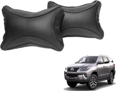 ROYAL AUTO MART Black Leatherite Car Pillow Cushion for Toyota(Rectangular, Pack of 2)