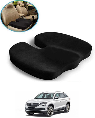 MSNP Black Sponge Car Pillow Cushion for Skoda(Contemporary, Pack of 1)