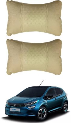 RONISH Beige Leatherite Car Pillow Cushion for Tata(Rectangular, Pack of 2)