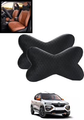 MATIES Black Velvet Car Pillow Cushion for Renault(Contemporary, Pack of 2)