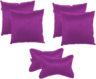 Soo Jaoo Purple Velvet Car Pillow Cushion for Universal For Car(Contemporary, Pack of 6)