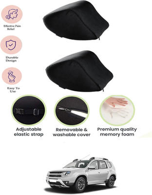 ABJD Black Velvet Car Pillow Cushion for Renault(Contemporary, Pack of 2)