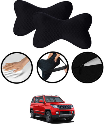 RKPSP Black Velvet Car Pillow Cushion for Mahindra(Rectangular, Pack of 2)
