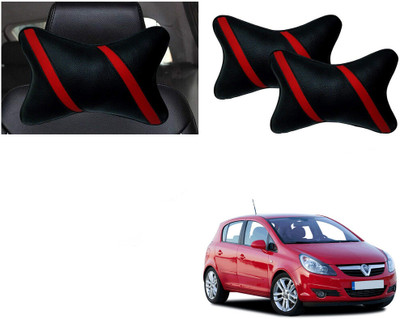 Automotive Prist Black, Red Leatherite Car Pillow Cushion for Opel(Rectangular, Pack of 2)