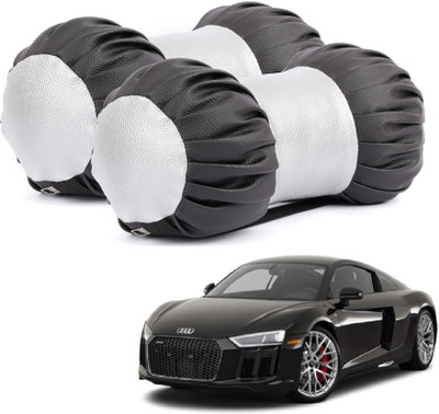 Motorific Multicolor Leather Car Pillow Cushion for Audi(Rectangular)