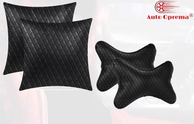 Auto Oprema Black Leather Car Pillow Cushion for Audi, BMW, Chevrolet, Datsun, Fiat, Force, Ford, HM, Honda, Hyundai, Kia, Land Rover, Mahindra, Toyota(Rectangular, Pack of 4)