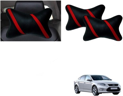 Automotive Prist Black, Red Leatherite Car Pillow Cushion for Ford(Rectangular, Pack of 2)