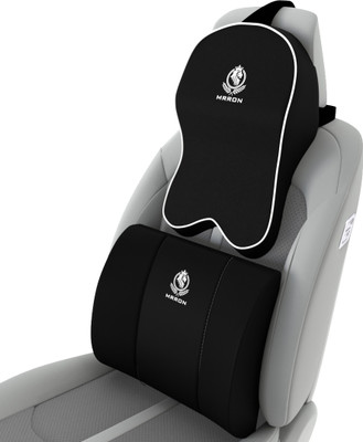MRRON SUPREME Memory Foam Neck Rest & Big Lumber Spine Support For Car or Office Chair Back / Lumbar Support(Black)