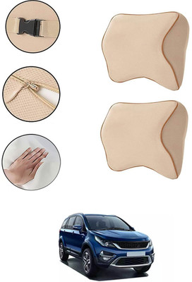 AYW Beige Memory Foam Car Pillow Cushion for Tata(Contemporary, Pack of 1)
