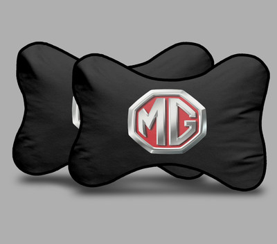 Softlife Black Polyester Car Pillow Cushion for MG(Rectangular, Pack of 2)