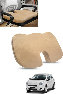 ABJD Beige Memory Foam Car Pillow Cushion for Fiat(Contemporary, Pack of 1)