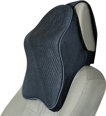 GSQUARE Black Memory Foam Car Pillow Cushion for Kia, Hyundai, Mahindra, Maruti Suzuki, Tata, Volkswagen, Skoda(Contemporary, Pack of 1)