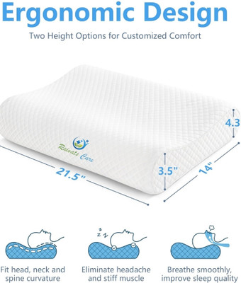 RAIVATS CARE PosturePro series Memory Foam Abstract Orthopaedic Pillow Pack of 1(White)