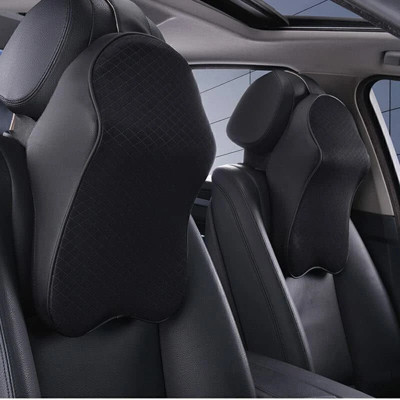 Rhtdm Black Memory Foam Car Pillow Cushion for Universal For Car(Oval, Pack of 1)