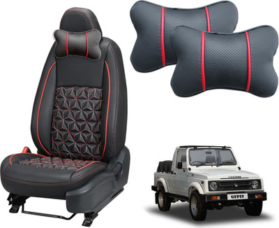 PEEPS STORE Black Leatherite Car Pillow Cushion for Maruti Suzuki(Rectangular, Pack of 2)
