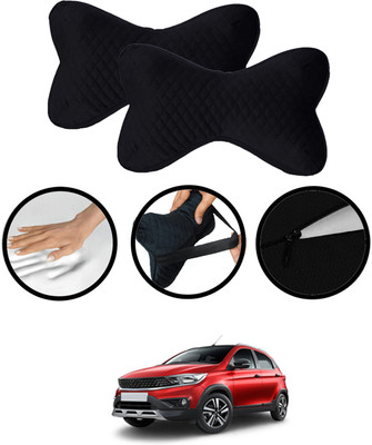 RKPSP Black Velvet Car Pillow Cushion for Tata(Rectangular, Pack of 2)