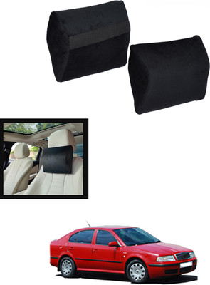 MATIES Black Memory Foam Car Pillow Cushion for Skoda(Contemporary, Pack of 1)