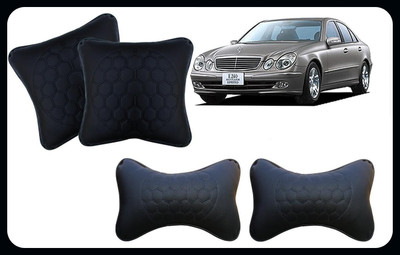 PEEPS STORE Black, Blue Leatherite Car Pillow Cushion for Mercedes Benz(Rectangular, Pack of 4)