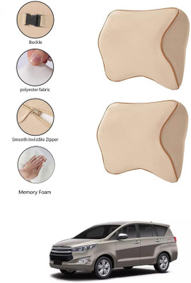 ABJD Beige Velvet Car Pillow Cushion for Toyota(Contemporary, Pack of 2)