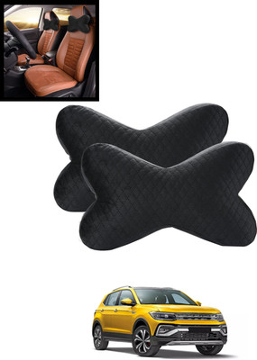 MATIES Black Velvet Car Pillow Cushion for Volkswagen(Contemporary, Pack of 2)