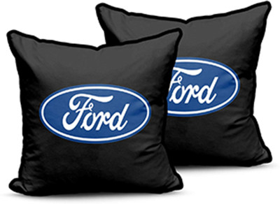 kioni Black Polyester Car Pillow Cushion for Ford(Square, Pack of 2)