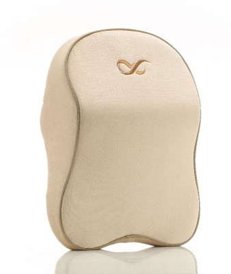PABLA ENTERPRISES Beige Memory Foam Car Pillow Cushion for Universal For Car(Rectangular, Pack of 1)