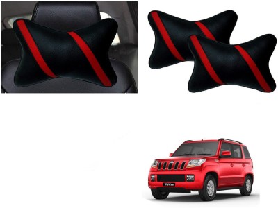 Automotive Prist Black, Red Leatherite Car Pillow Cushion for Mahindra(Rectangular, Pack of 2)