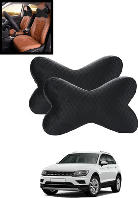MATIES Black Velvet Car Pillow Cushion for Volkswagen(Contemporary, Pack of 2)