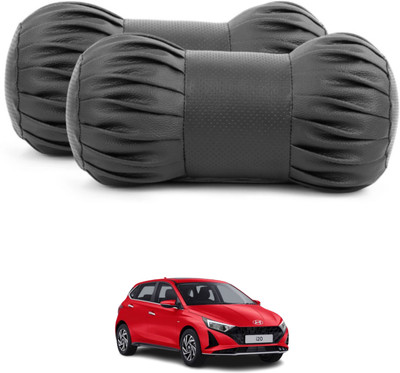 starship Black Leather, Velvet, Fabric Car Pillow Cushion for Hyundai(Round, Pack of 2)