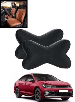 MATIES Black Velvet Car Pillow Cushion for Volkswagen(Contemporary, Pack of 2)