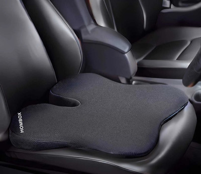 HOMBOX Black Memory Foam Car Pillow Cushion for Universal For Car(Square)