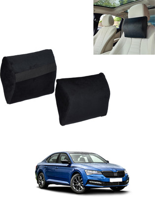 AYW Black Memory Foam Car Pillow Cushion for Skoda(Contemporary, Pack of 1)