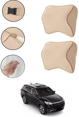 AYW Beige Memory Foam Car Pillow Cushion for Mahindra(Contemporary, Pack of 1)