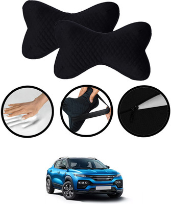 RKPSP Black Velvet Car Pillow Cushion for Universal For Car(Rectangular, Pack of 2)