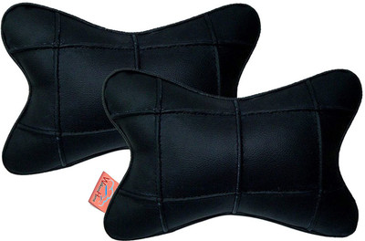WolkomHome Black Leather Car Pillow Cushion for Universal For Car(Rectangular, Pack of 4)