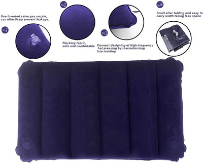 Trendzino Air Solid Travel Pillow Pack of 1(Blue)