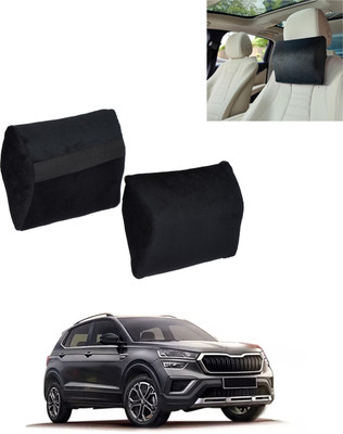AYW Black Memory Foam Car Pillow Cushion for Skoda(Contemporary, Pack of 1)