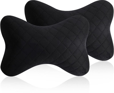 carfrill Black Memory Foam Car Pillow Cushion for Universal For Car(Contemporary, Pack of 2)