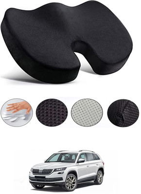 MATIES Black Memory Foam Car Pillow Cushion for Skoda(Contemporary, Pack of 1)